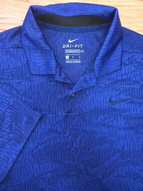 Nike Mens Dri-Fit Standard Fit Blue Polo Size Medium